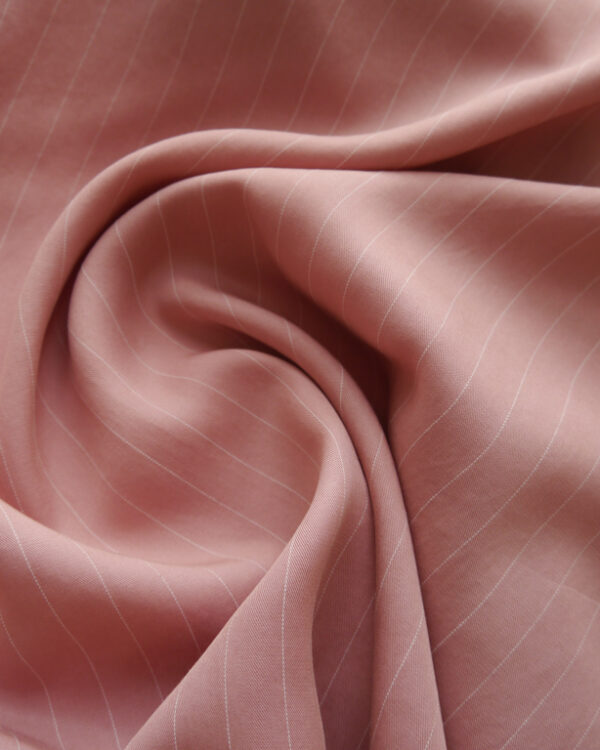 Rouge Pinstripe Lyocell Twill (made with TENCEL™ fibers)