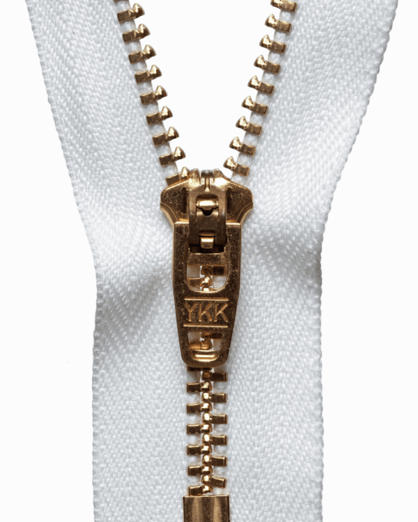 White Brass Jeans Zip