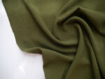 Khaki Viscose Linen Crepe