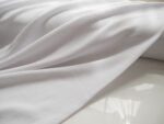 Bright White Viscose Linen Crepe