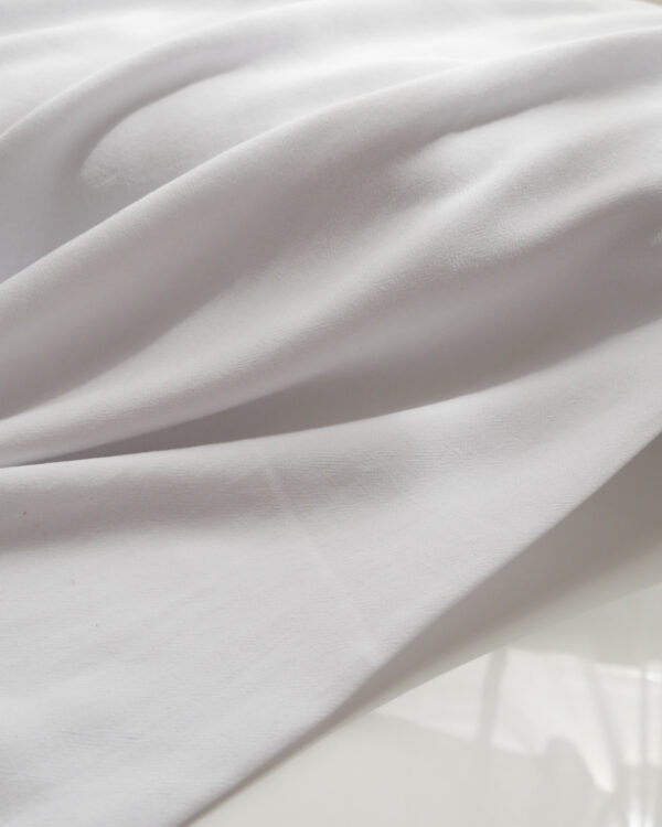 Bright White Viscose Linen Crepe