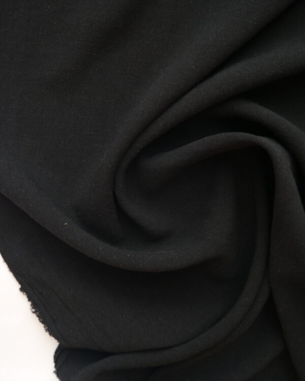 Black Viscose Linen Crepe