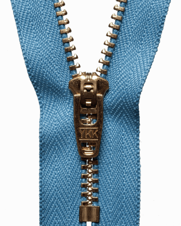 Light Blue Brass Jeans Zip