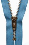 Light Blue Brass Jeans Zip