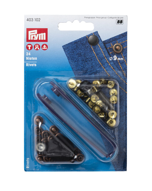 Prym 9mm Copper Rivets