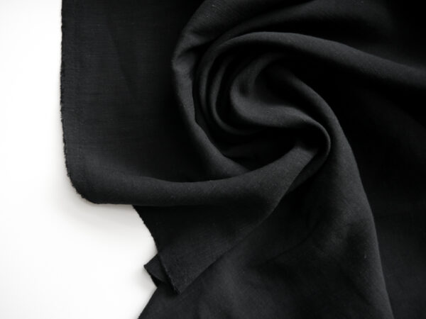 Black Viscose Linen Slub - Image 2