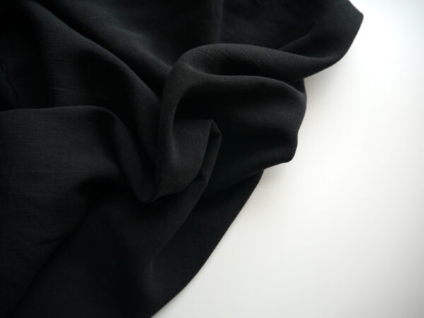 Black Viscose Linen Slub