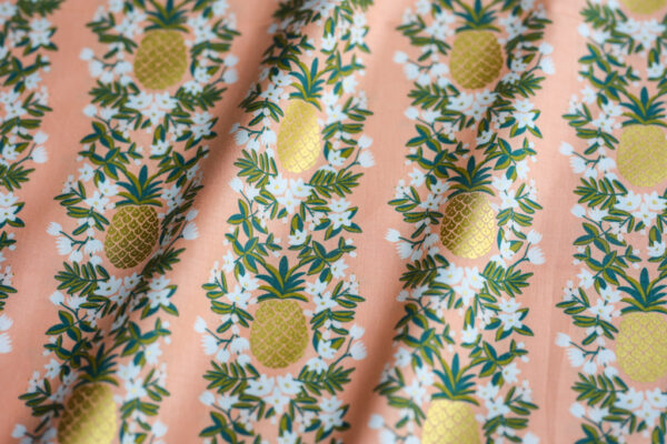 Peach Pineapple Stripes Cotton