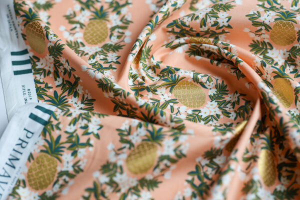 Peach Pineapple Stripes Cotton - Image 2