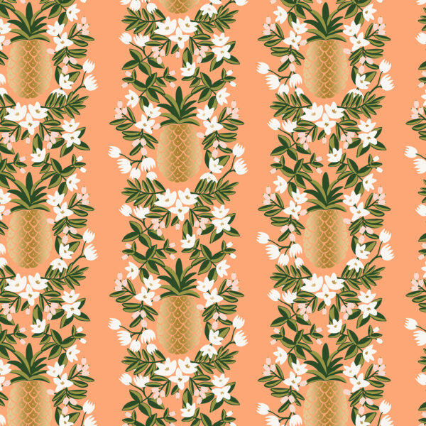 Peach Pineapple Stripes Cotton - Image 3