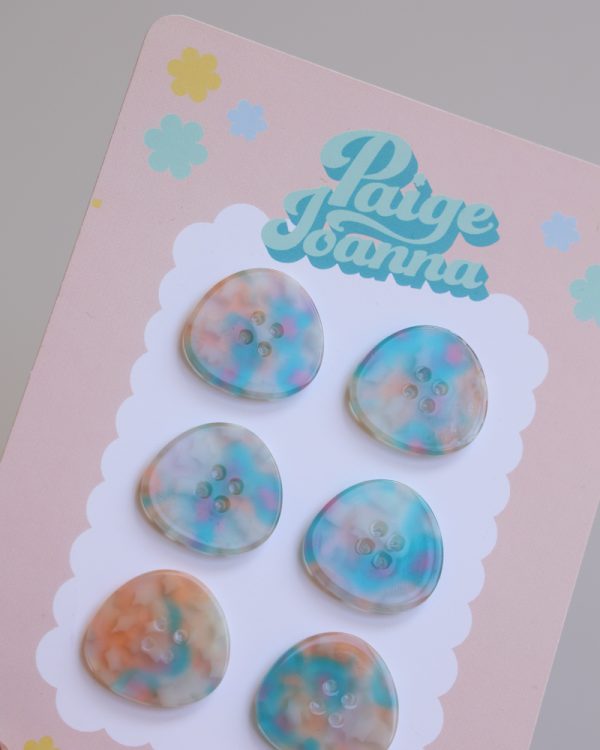 Ice Cream Sorbet Buttons 25mm