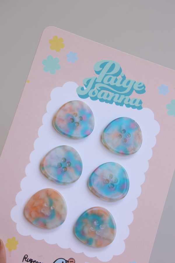 Ice Cream Sorbet Buttons 25mm