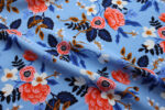 Birch Floral Periwinkle Rayon - Remnants 0.85 m