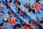 Birch Floral Periwinkle Rayon - Remnants 0.85 m