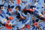Birch Floral Periwinkle Rayon - Remnants 0.85 m