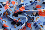Birch Floral Periwinkle Rayon - Remnants 0.85 m