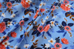 Birch Floral Periwinkle Rayon - Remnants 0.85 m