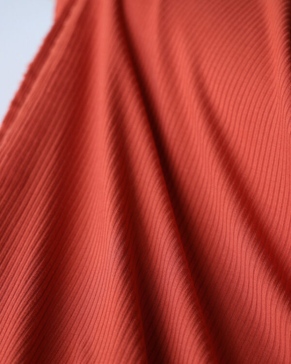 Orange Clay Ribbed Bamboo Knit