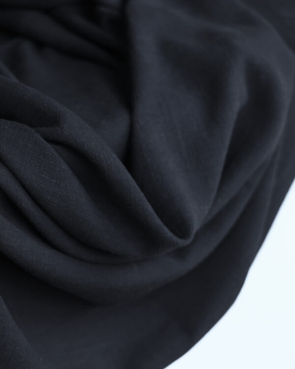 Black Viscose Linen Noil