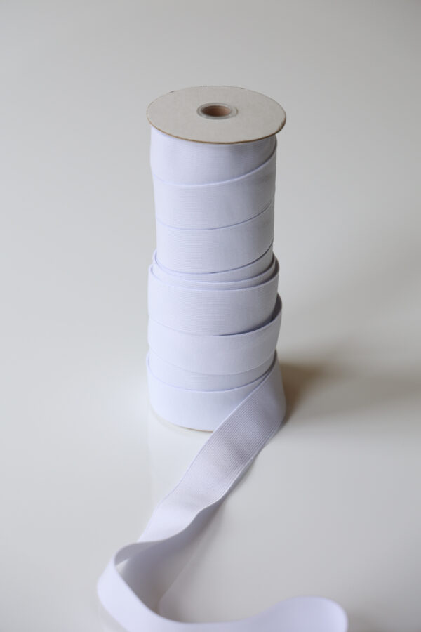 32mm White Woven Elastic