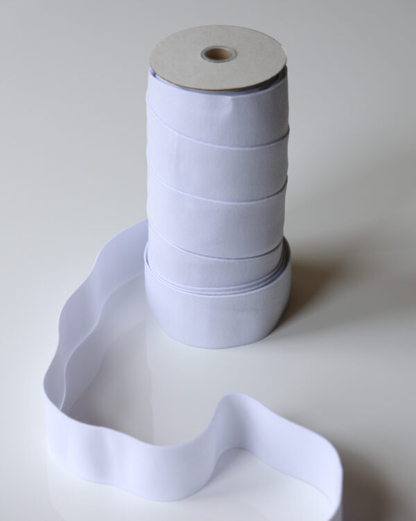 50mm White Woven Elastic