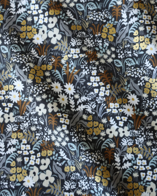 Meadow Grey Metallic Cotton - Remnant 1.4 m
