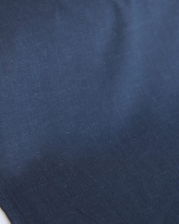 Slate Blue Viscose Linen Crepe