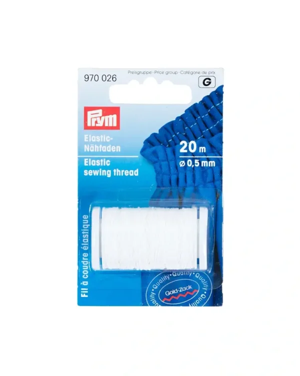 White Elastic Shirring Thread 20 meters