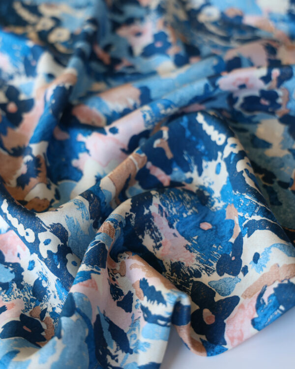 FLOWER RIVER Silk Crepe De Chine Liberty Fabric-1
