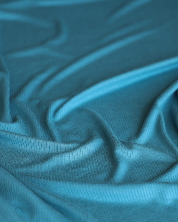 Sister Mintaka Dusky Teal Ribbed Modal Knit (made with Tencel™ fibres) fabric-1