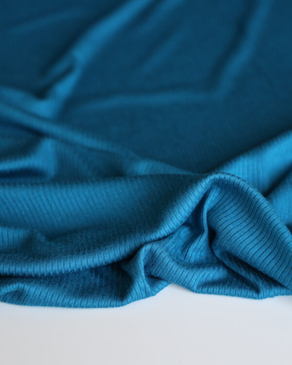 Teal Blue Ribbed Modal Knit (made with Tencel™ fibres)