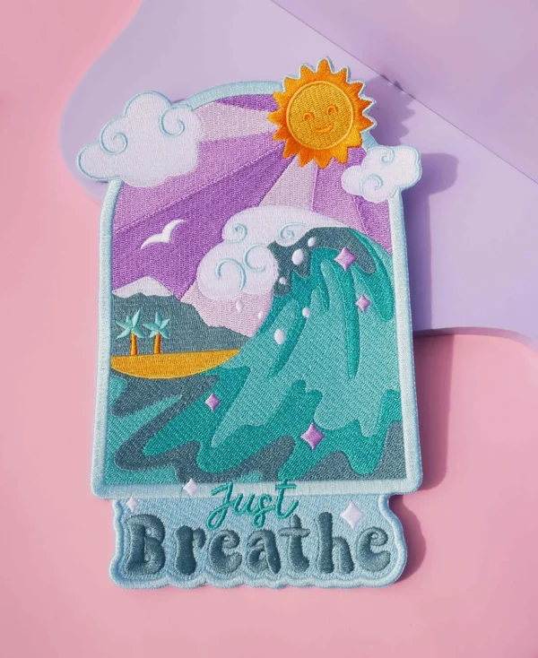 'Just Breathe' XL Iron On Patch
