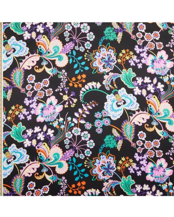 Floral Symphony Silk Satin
