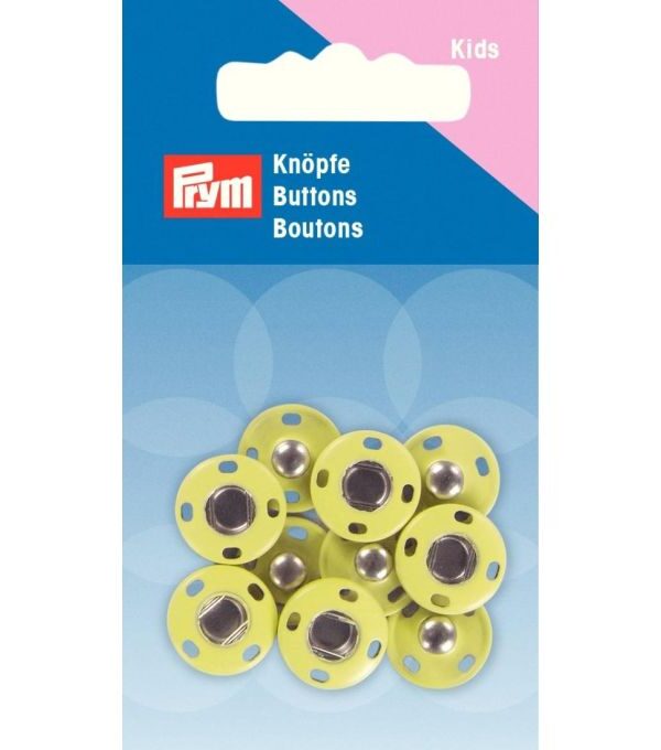 Prym 14mm Yellow Sew On Snap Fasteners