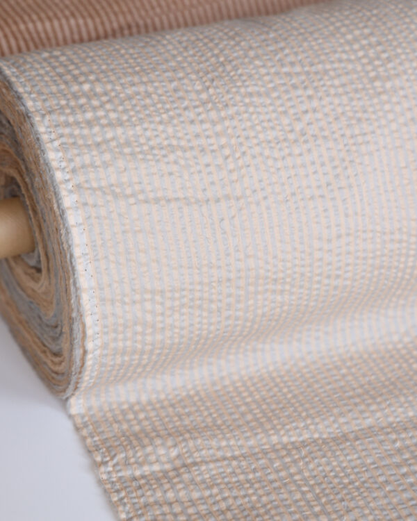 Light Blue Stripe Japanese Crinkle Cotton