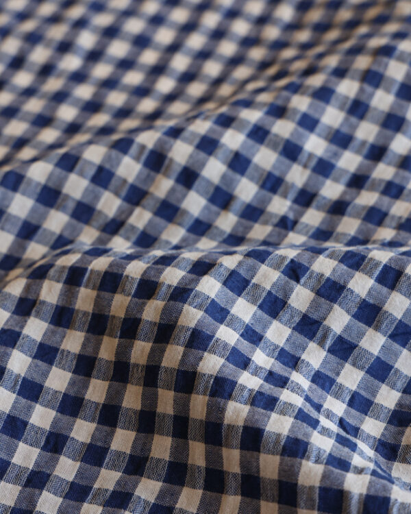 Navy Bubble Gingham Linen