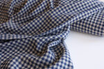 Navy Bubble Gingham Linen