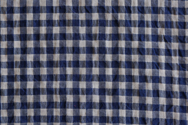Navy Bubble Gingham Linen - Image 6