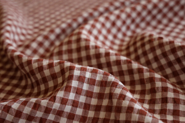 Brown Bubble Gingham Linen