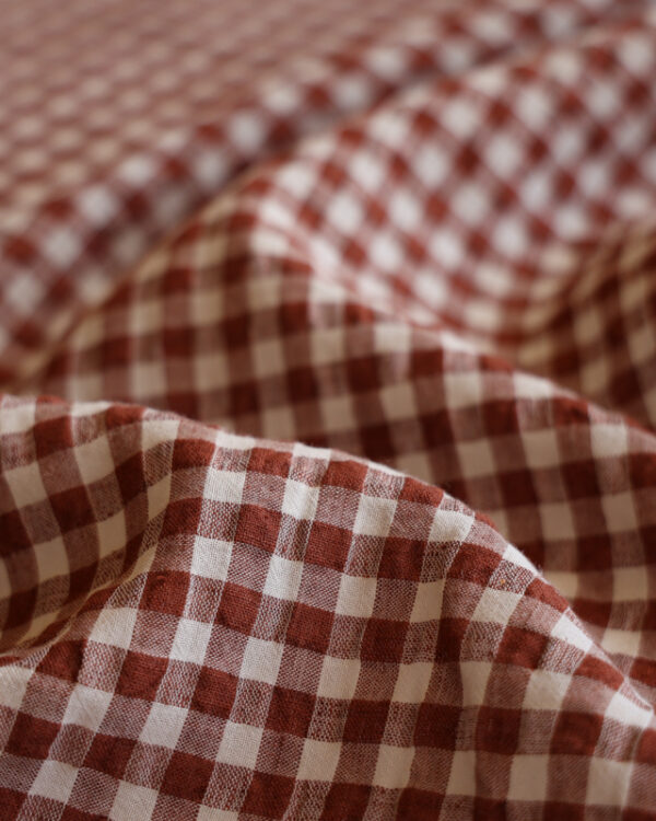 Brown Bubble Gingham Linen