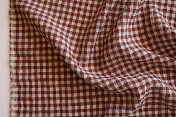 Brown Bubble Gingham Linen