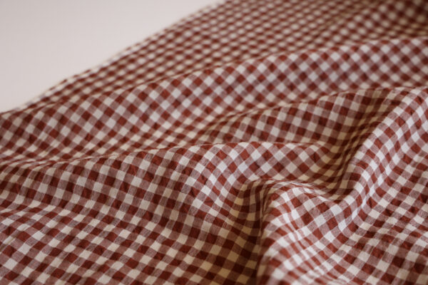 Brown Bubble Gingham Linen