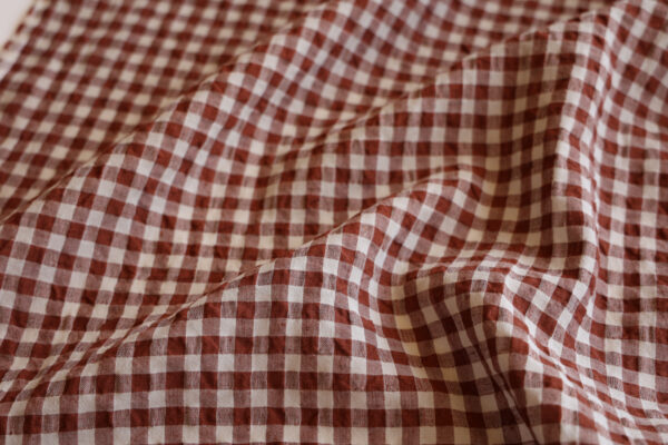 Brown Bubble Gingham Linen