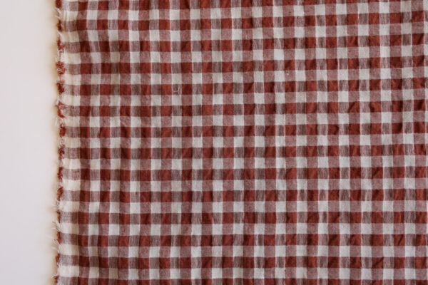 Brown Bubble Gingham Linen