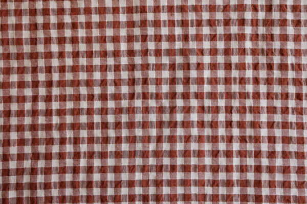 Brown Bubble Gingham Linen