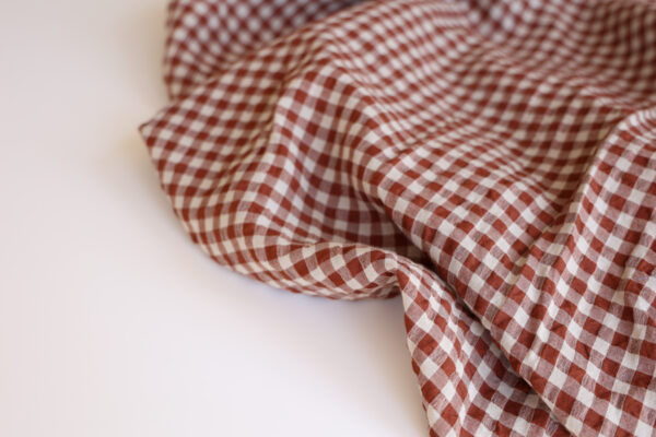 Brown Bubble Gingham Linen