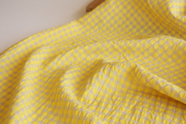 Yellow Bubble Gingham Linen - Image 6