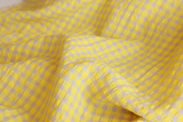 Yellow Bubble Gingham Linen