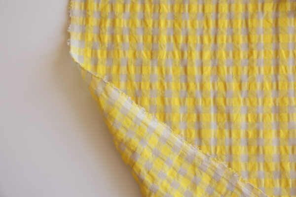 Yellow Bubble Gingham Linen - Image 5