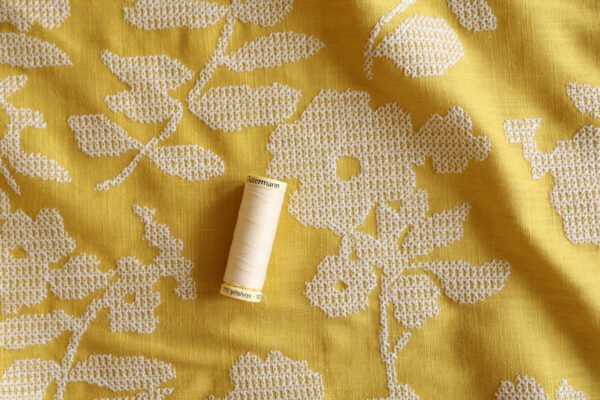 Buttercup Cross Stitch Embroidered Viscose Linen - Image 2